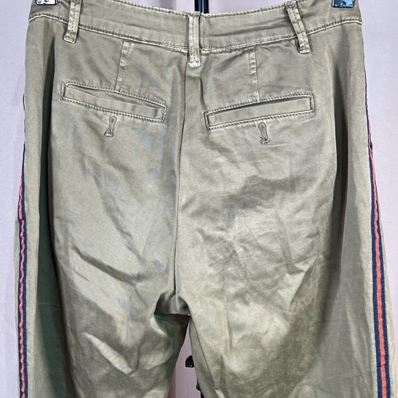 Anthropologie Green and Orange Navy Side Stripe Straight Relaxed Leg Pants SZ 28 - Picture 11 of 15